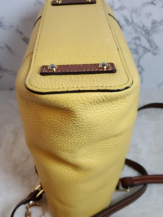 Dooney & Bourke Yellow Lexighton Tote w/Bag Charm - Picture 9 of 13